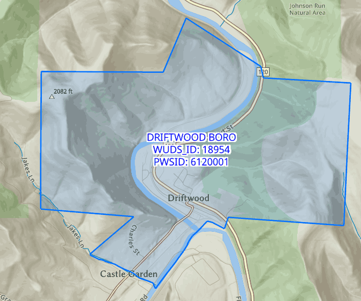 Service area before using Trace Boundary