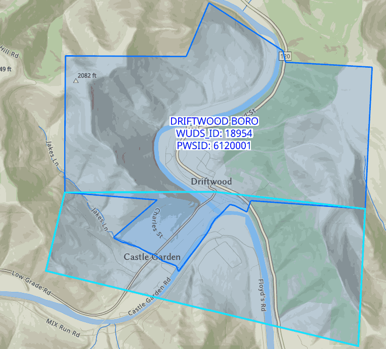 Service area during Trace Boundary setup