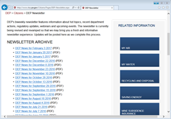 DEP Newsletters